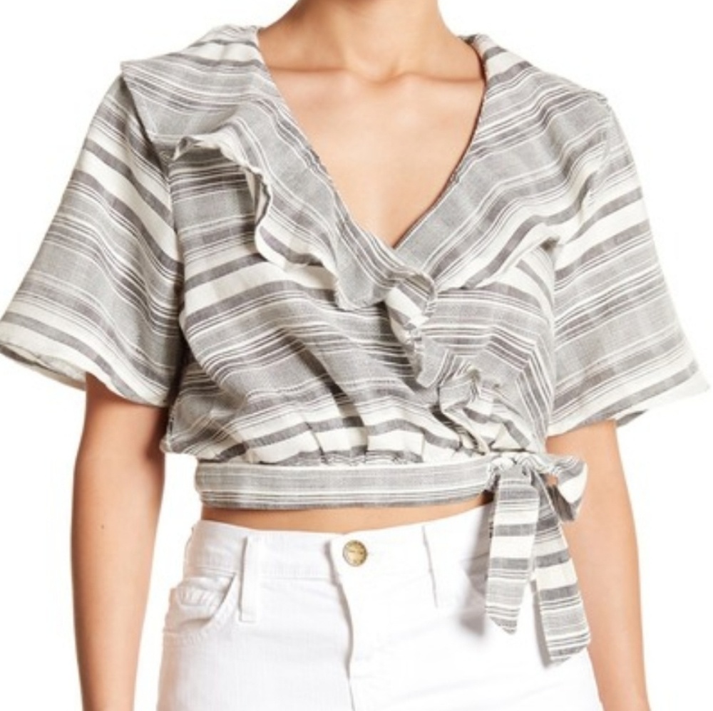 NWT Tularosa stripe wrap top